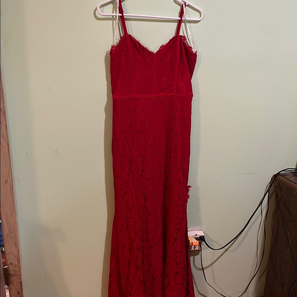 Lulus Red Lace Gown